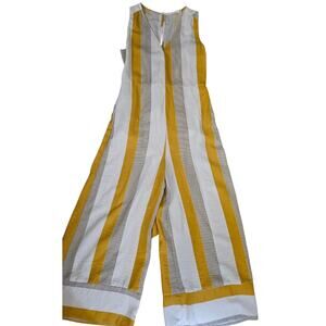 All in Favor Striped Yellow and White Women Jumper Size X-Small